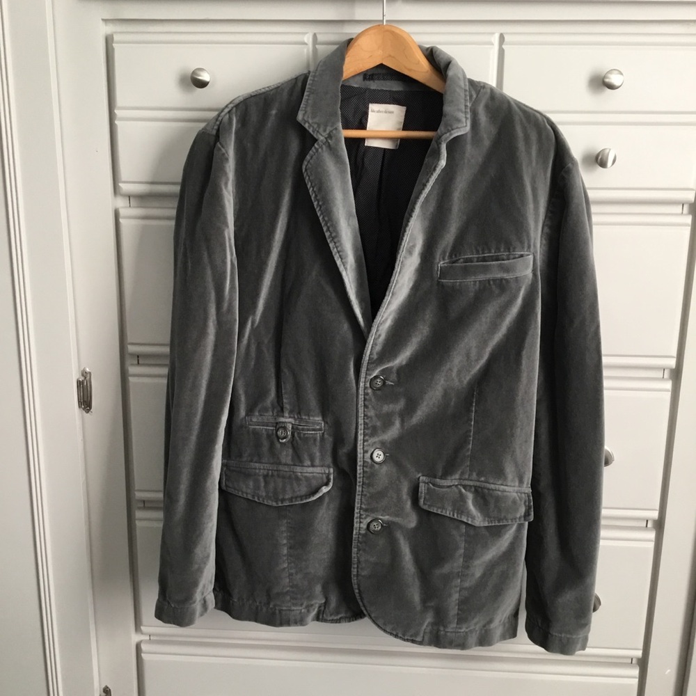 Life After Denim Gray Velour Blazer Sport Coat Slim Fit  M